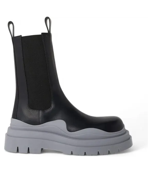 Bottega Veneta Military Calf Tire Boots Black Vapor (630284 VBS50 1378)