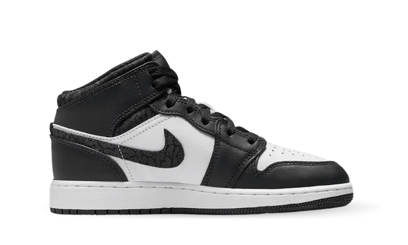 Nike Air Jordan 1 Mid SE Elephant Print Black (GS) (FB9909-001)