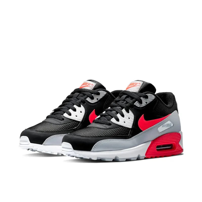 Nike Air Max 90 Black Bright Crimson Wolf Grey/Black-White-Bright Crimson (AJ1285-012)