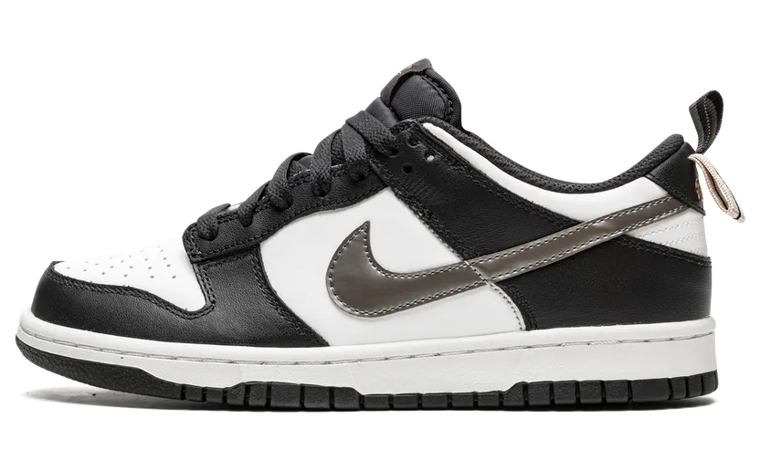 Nike Dunk Low Black White Metallic (GS) (DH9764-001)