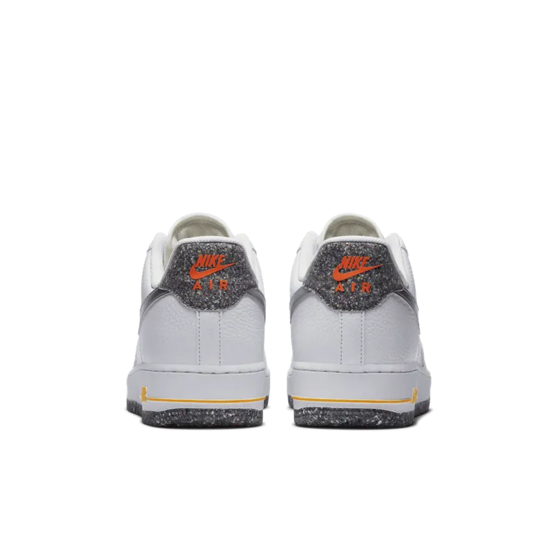 Nike Air Force 1 Crater Grind White White/Metallic Silver-Light Smoke Grey-Laser Orange (DA4676-100)