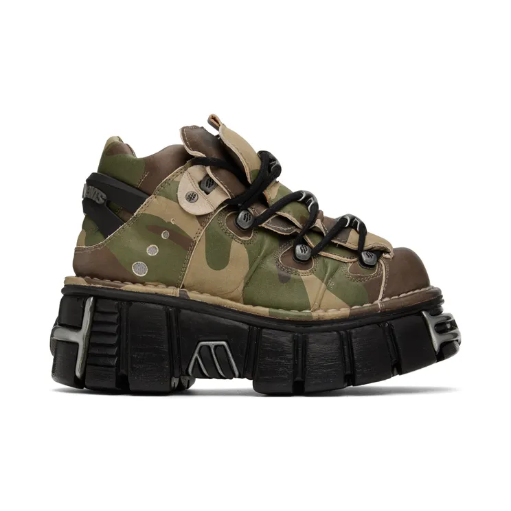VETEMENTS Khaki New Rock Edition Platform Sneakers (UA53SN200G)