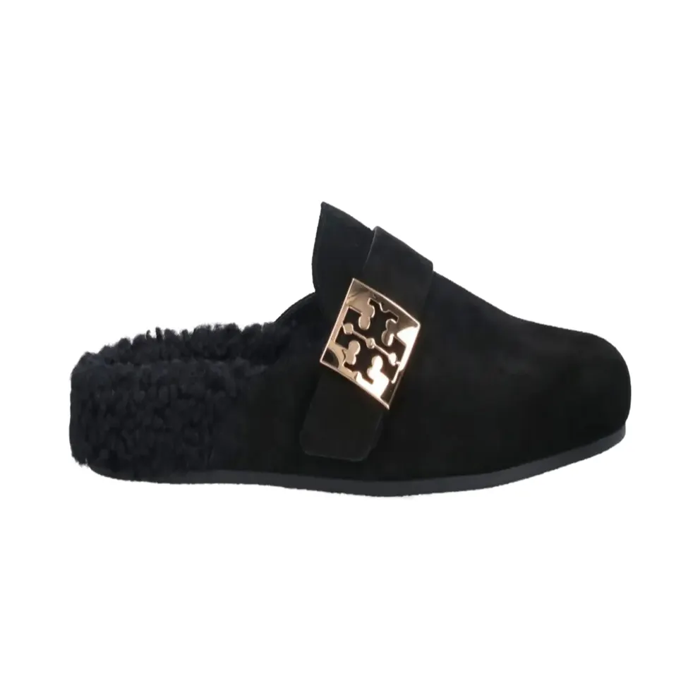 Tory Burch Mellow Shearling Mule “PB/PERFECT BLACK/GOLD” (163612-004)
