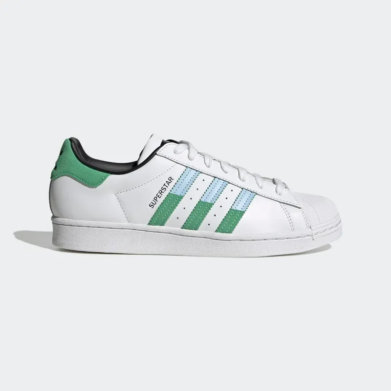 Adidas Superstar Cloud White / Semi Screaming Green / Blue Dawn (HQ2168)