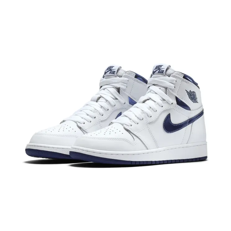Air Jordan 1 Retro OG BG Metallic “White / Midnight Navy” (575441-106)