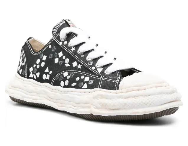 Maison Mihara Yasuhiro Peterson 23 OG Sole Embellished Canvas Low Black White (A16FW724-BLACK) (5)