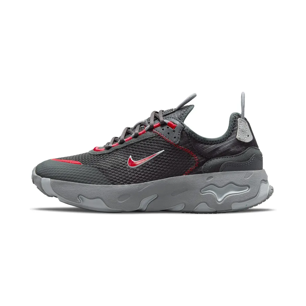Nike React Live “Dark Smoke Grey / Smoke Grey / Light Smoke Grey / University Red” (CW1622-005)