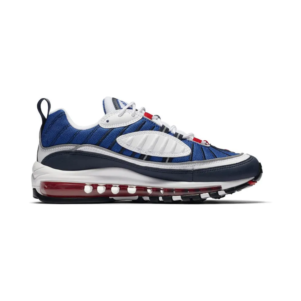 Nike Air Max 98 Gundam 2018 (W) White/University Red-Obsidian-Metallic Silver-Game Royal-Black (AH6799-100)