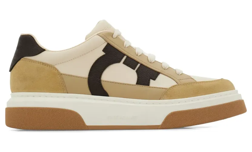 Ferragamo Low-top Gancini sneakers – Beige (778891)