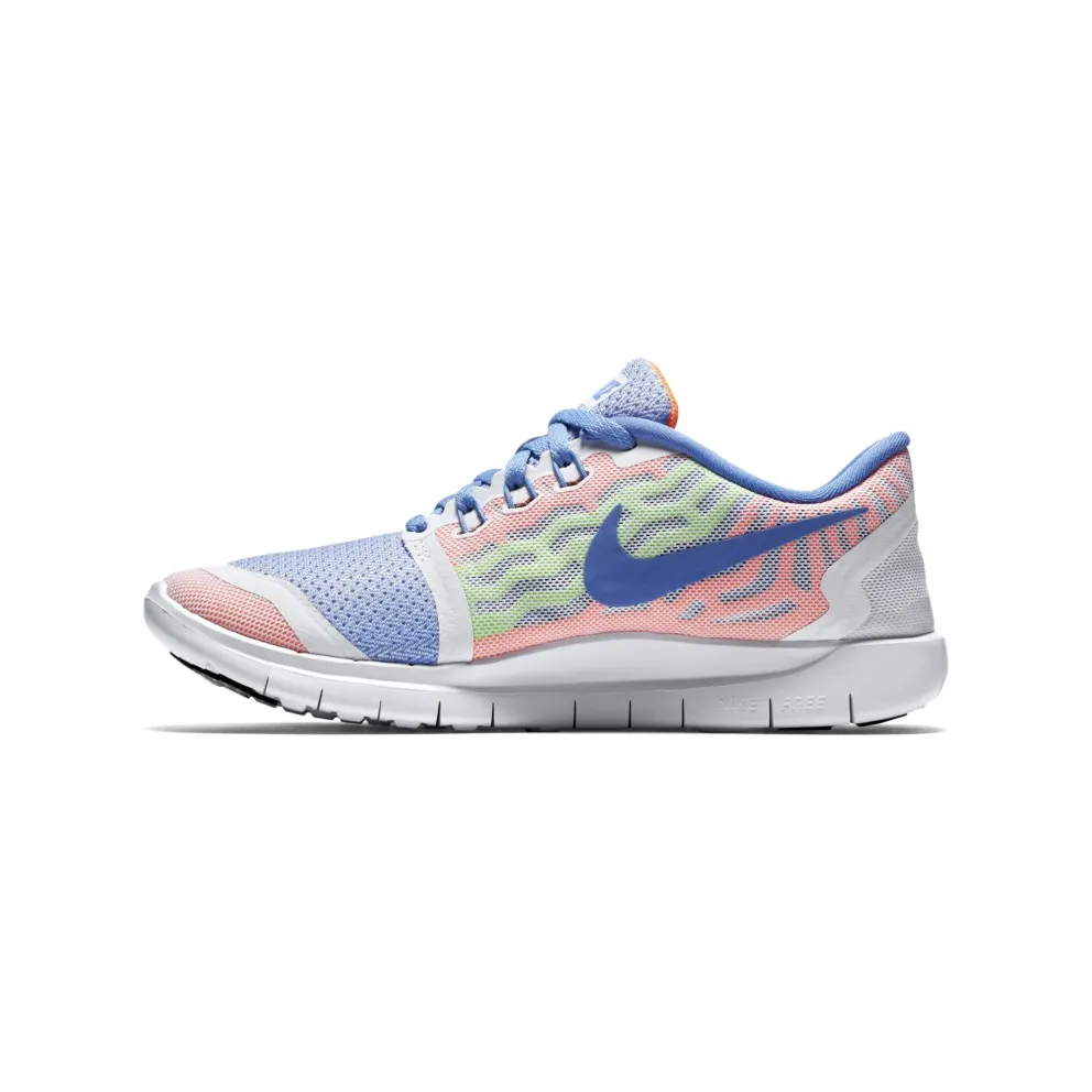 Nike Free 5.0 Multi-Color (GS) White/Chalk Blue-Volt-White (725114-101)