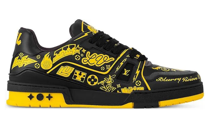 Louis Vuitton LV Trainer Black Yellow Graffiti (1ACEJX)