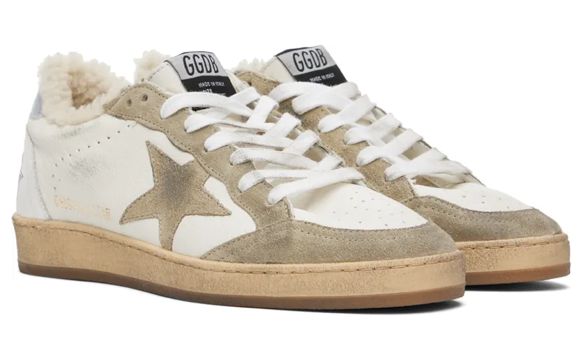 Golden Goose White & Taupe Ball Star Sneakers (GMF00117.F002464.10876) (4)