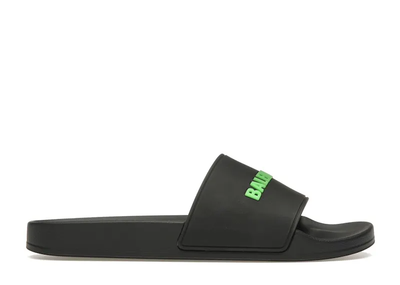 Balenciaga Pool Slide Black Fluo Green (W) (565547W1S811030)