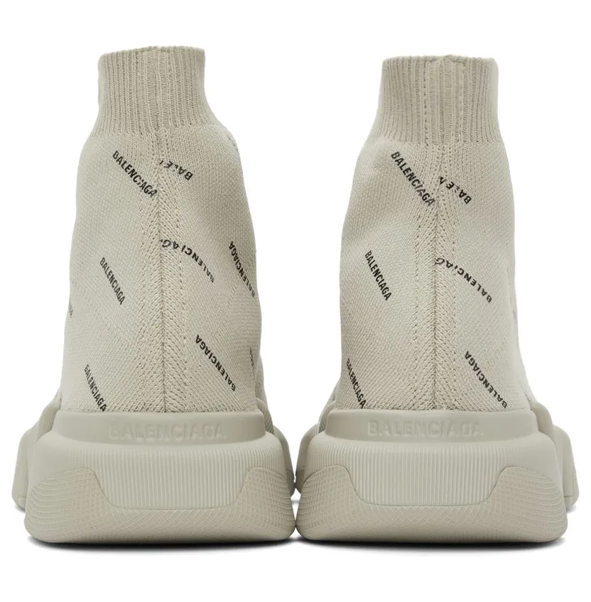 Balenciaga All Over Logo Speed 2.0 Beige (617239W2DBO9910) (4)