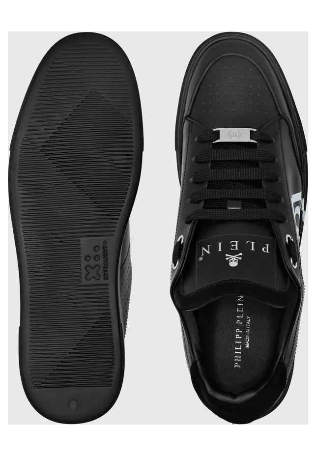 Philipp plein Monogram Calf Leather Low-Top Sneakers with Hexagon Logo Black (UAESMSC4062PLE005N0202) (3)