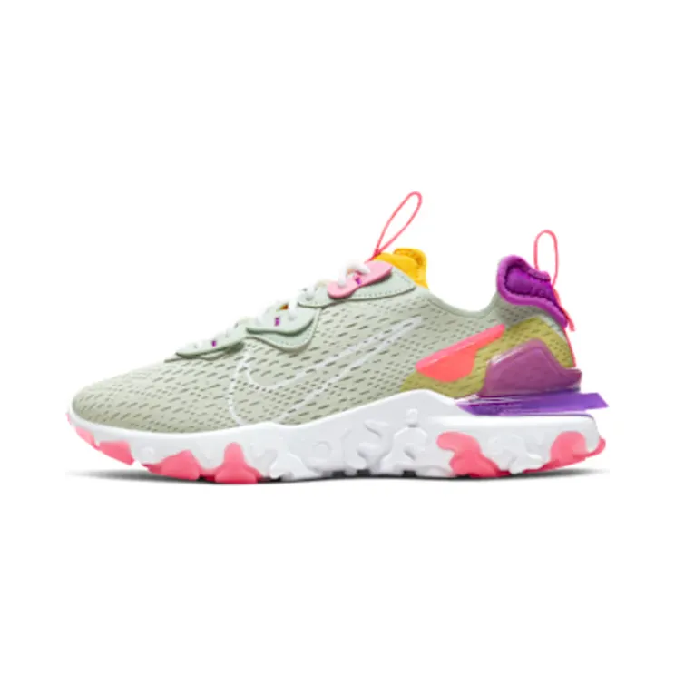 Nike NSW React Vision “Pistachio Frost / Vivid Purple / Speed Yellow / White” (CI7523-300)