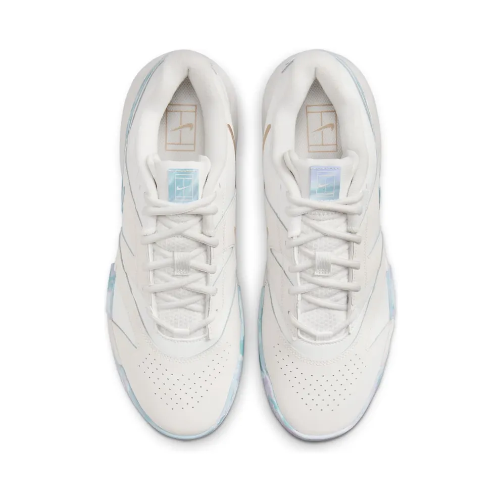 Nike Court Lite 4 Premium Leather Summit White Phantom Denim Turquoise Hemp (FV3982-100)
