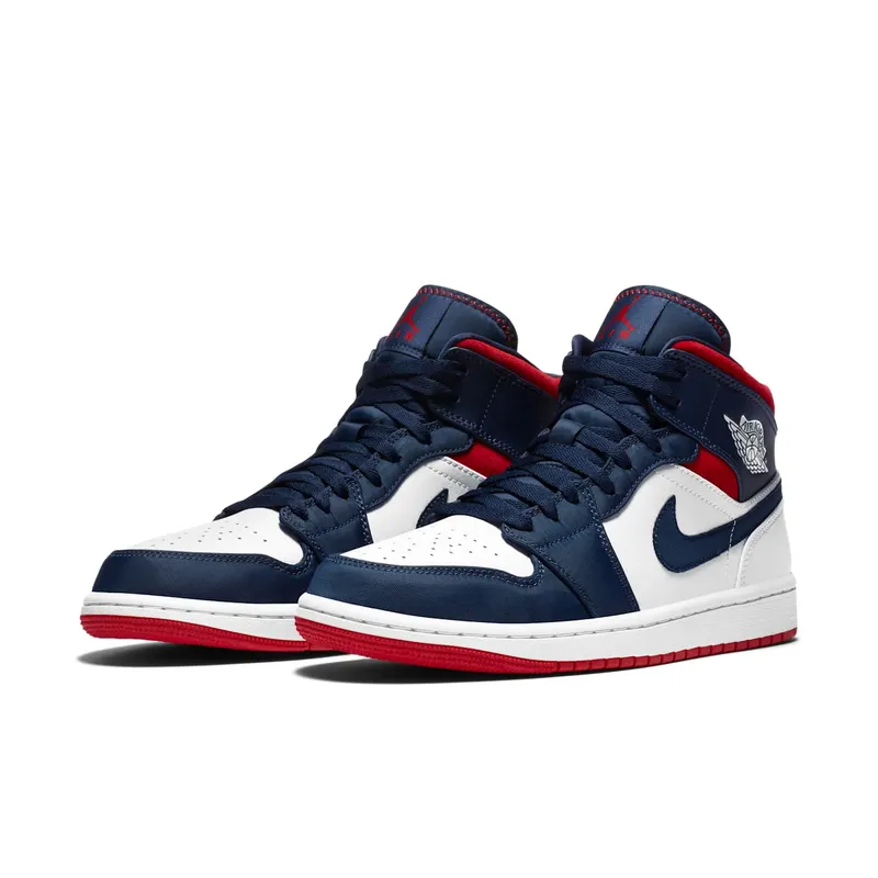 Jordan 1 Mid SE USA White/Varsity Red-Midnight Navy (852542-104)