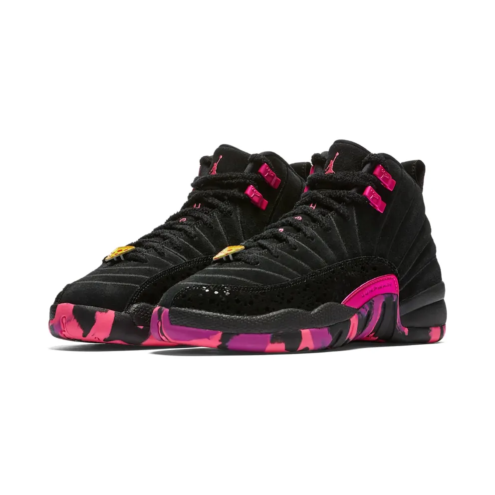 Jordan 12 Retro Doernbecher 2017 (GS) Black/Pink Blast-Hyper Violet (AH6988-023)