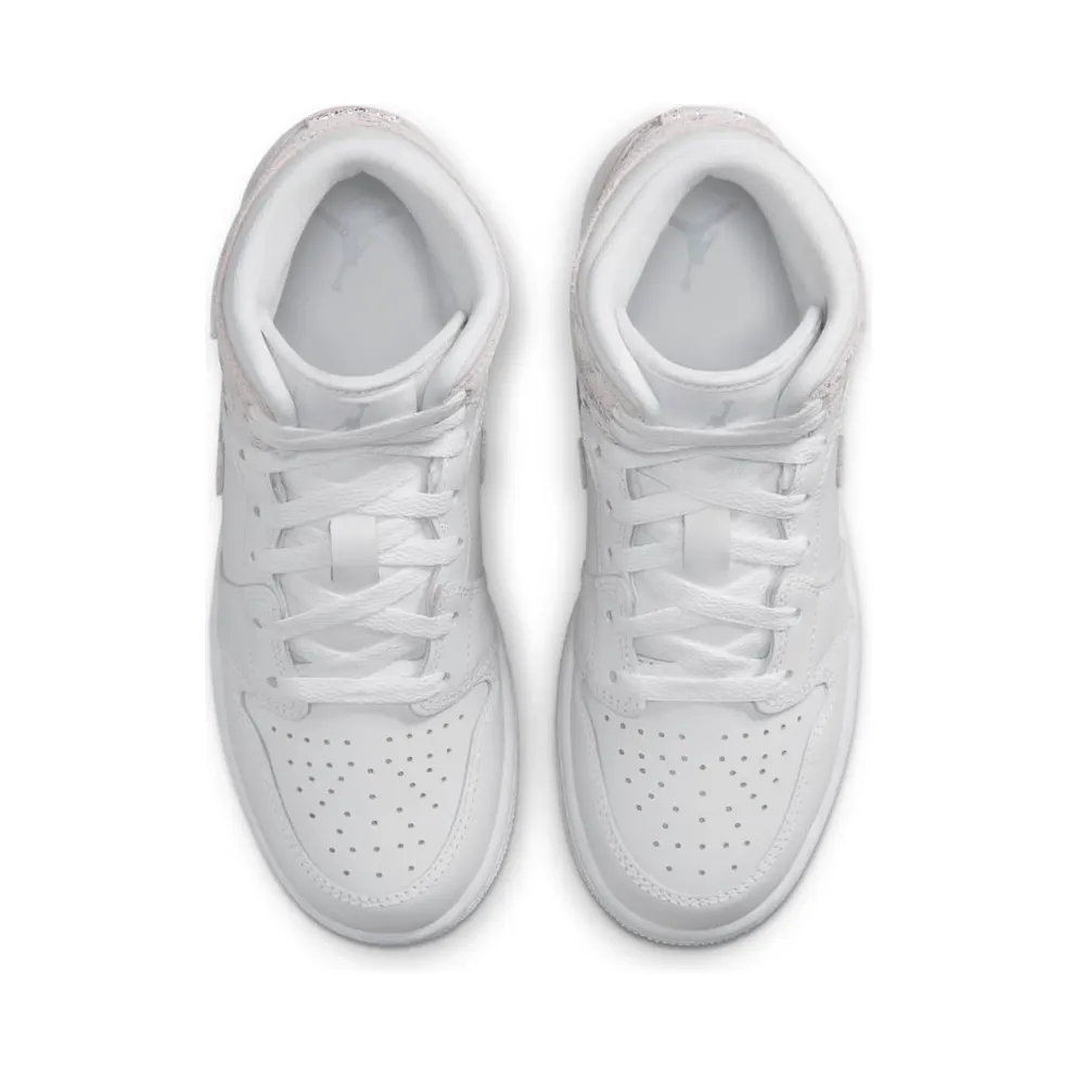 Jordan 1 Mid GS “White Field Silver” (IR2320-100)