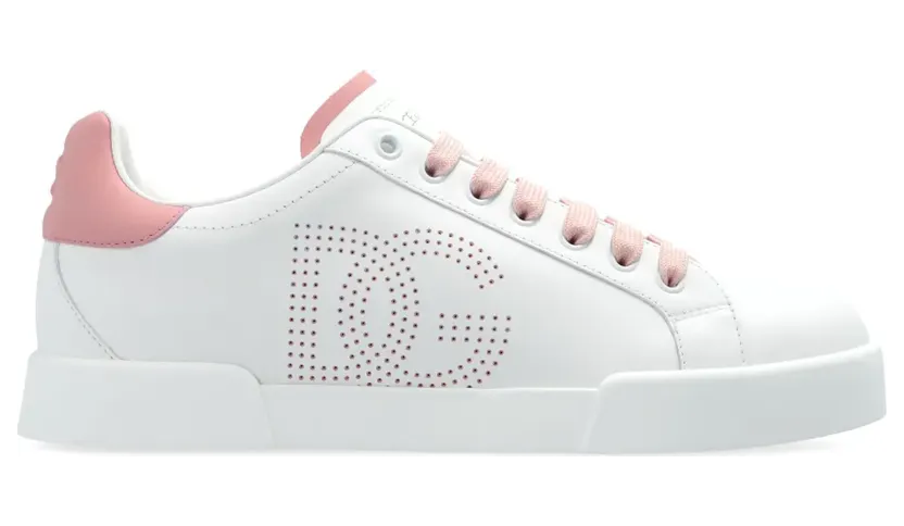 Dolce & Gabbana Dolce & Gabbana Portofino leren met geperforeerd logo “White” (CK2277AV066)