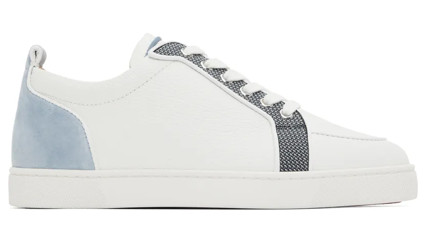Christian Louboutin Gray & Blue Rantulow Sneakers (3220178)