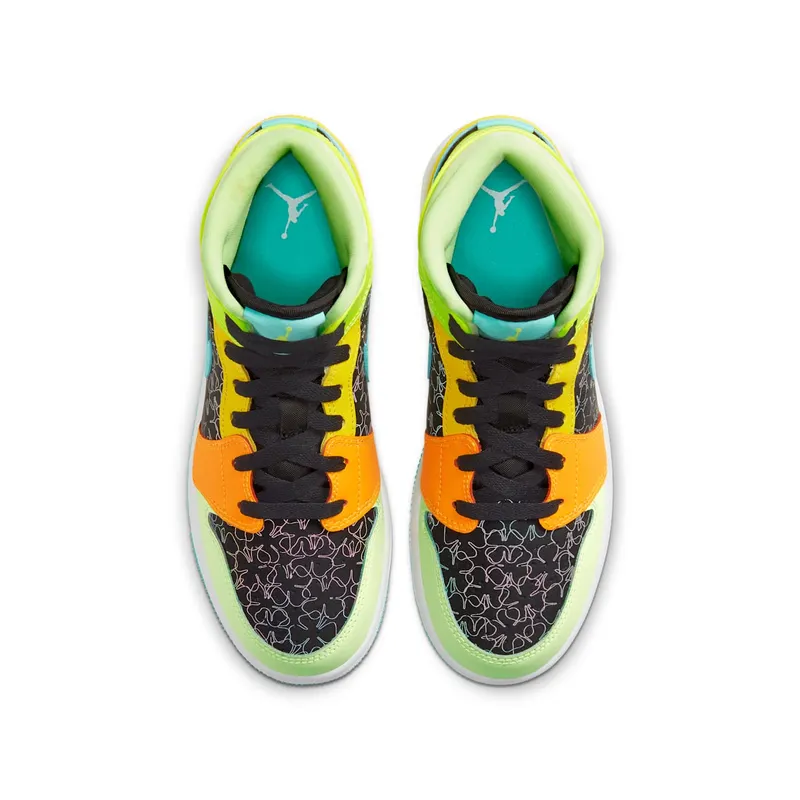 Jordan Air 1 Mid SE Aurora Green (GS) Black/Aurora Green (bq6931-037)