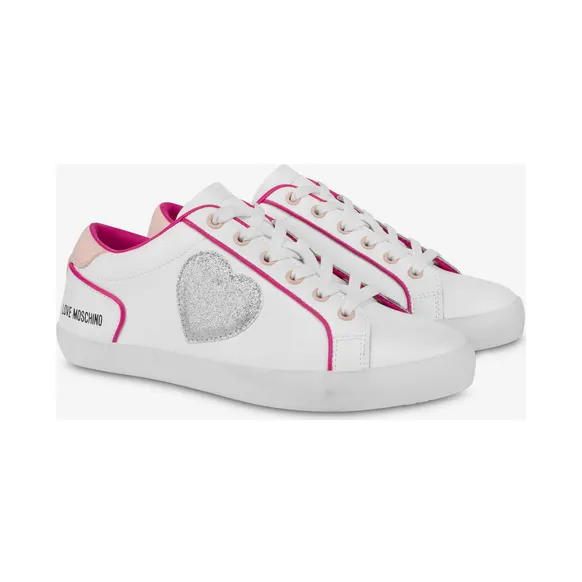 Moschino Sneakers Aus Kalbsleder Mit Glitter-herz Free Love (POLJA15502G0IIAD10B)
