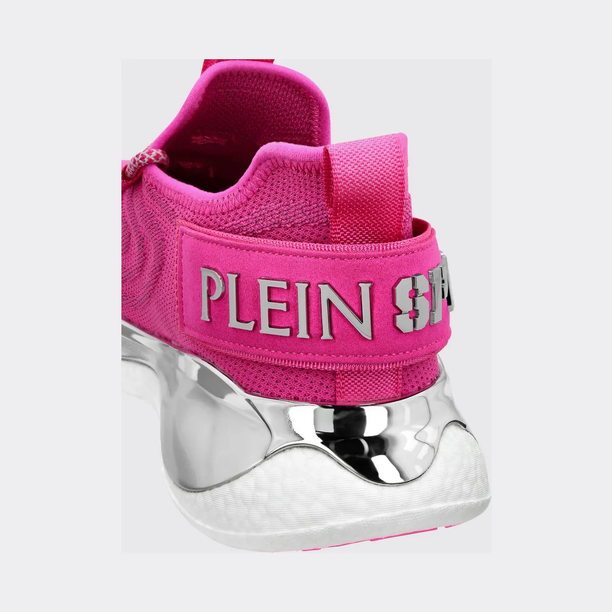 Plein Sport Runner Low-Top Sneakers in Viscose Jersey with Serrated Sole Fuchsia (SADSUSC0525STE003N87) (2)