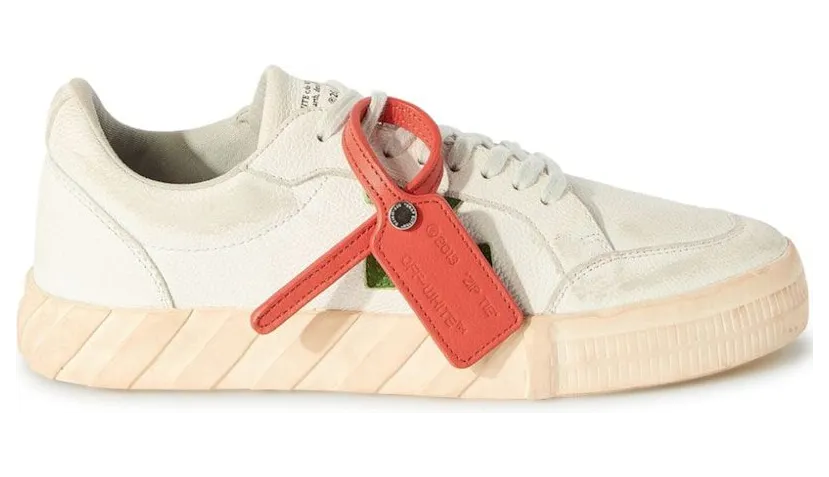 OFF-White Vulcanized Low Distressed Leather White Green (OMIA085F23LEA0030155)