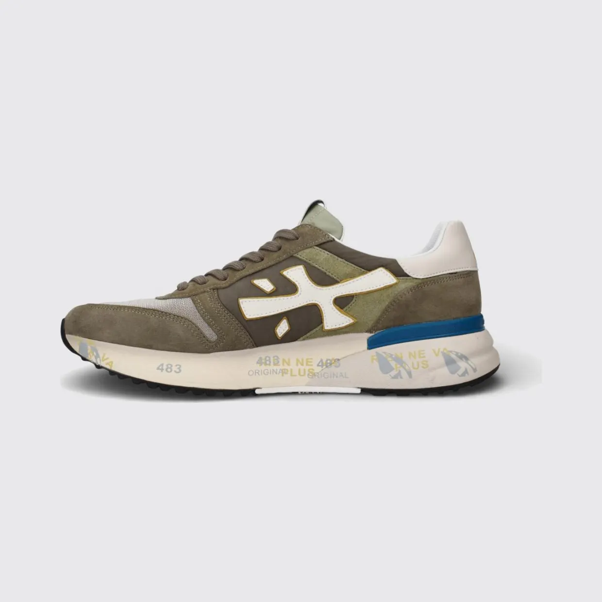 Premiata Mick Suede and Nylon Sneakers Green (MICK8086) (2)