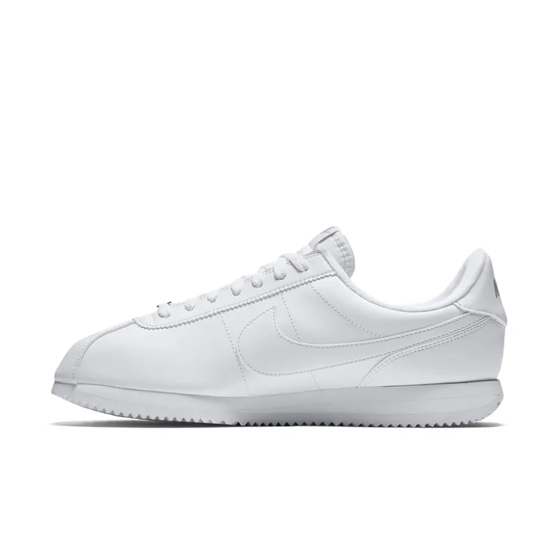 Nike Cortez Basic Leather White White-Wolf Grey-Mtllc Silver White/White-Wolf Grey-Mtllc Silver (819719-110)