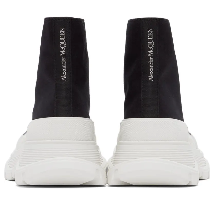 Alexander McQueen Black & White Tread Slick High Sneakers (611706W4MV2) (4)