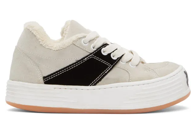 Palm Angels Off-White Suede Snow Low Top Sneakers (PWIA034F20LEA0010110)