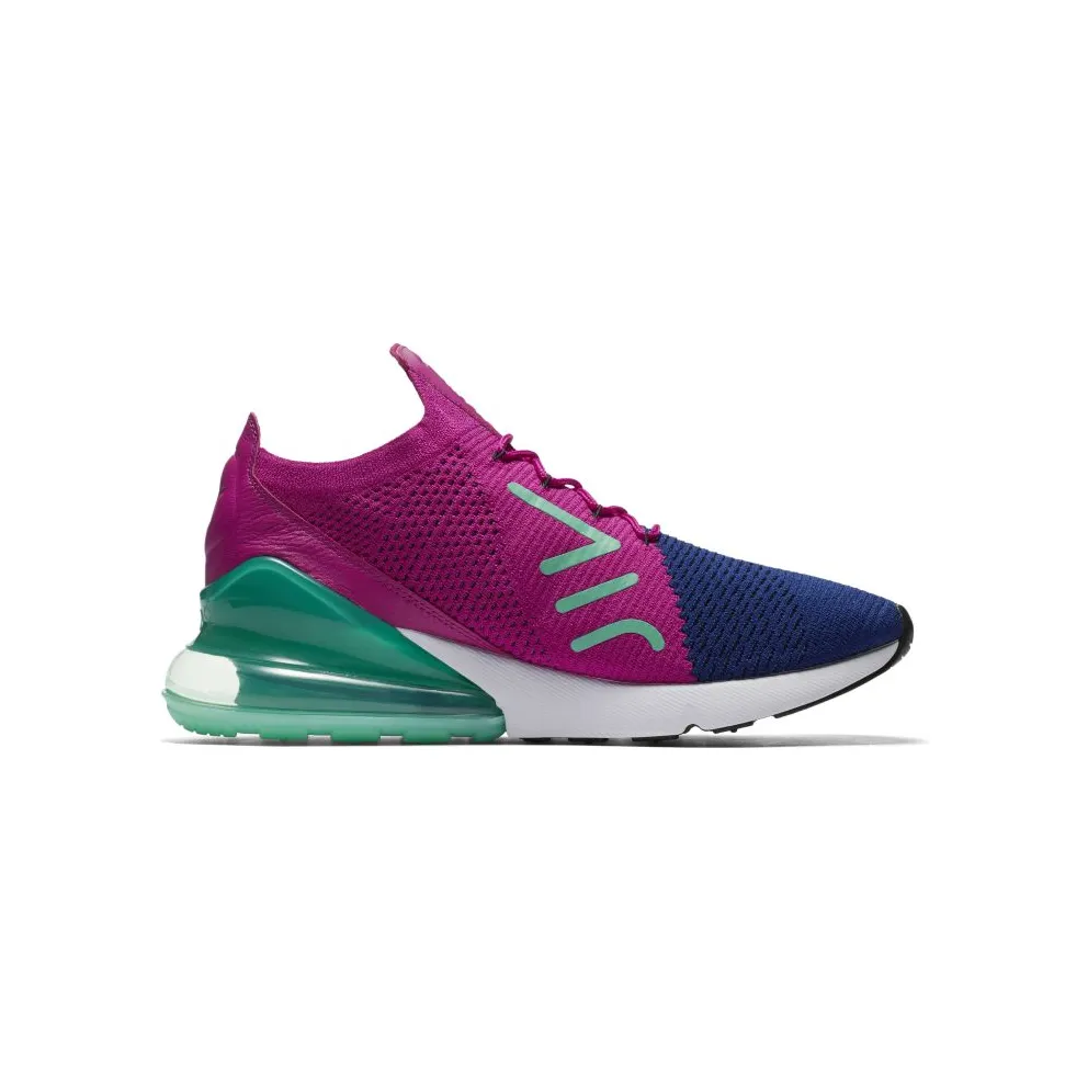 Nike Air Max 270 Flyknit Fuchsia Flash Deep Royal Blue/Black-Fuchsia Flash (AO1023-401)