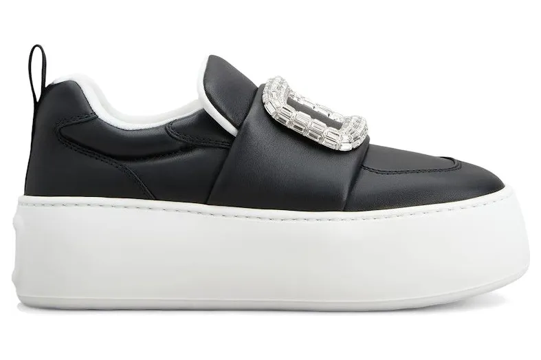 Roger Vivier Viv’ Up Black White Crystal Buckle (RVW73938910LE9B999)