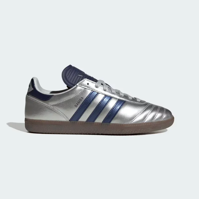 Adidas SAMBA JP Silver Metallic / Dark Blue / Gum (JR2181)