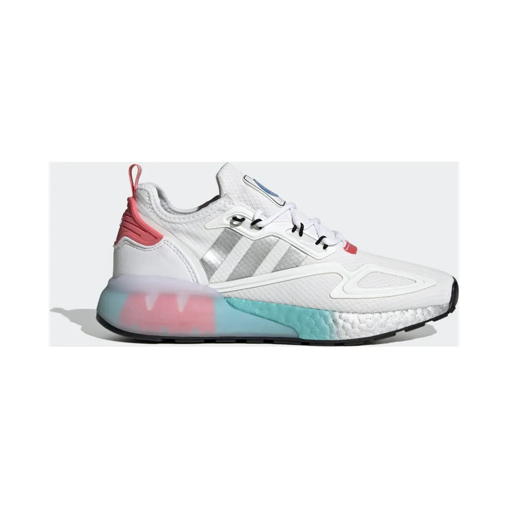 adidas ZX 2K Boost Schuh Cloud White / Silver Metallic / Hazy Rose (FX7054)