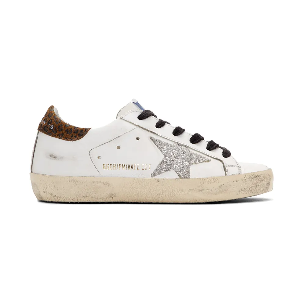 Golden Goose SSENSE Exclusive White Leopard Superstar Sneakers (F35WS590.R24)