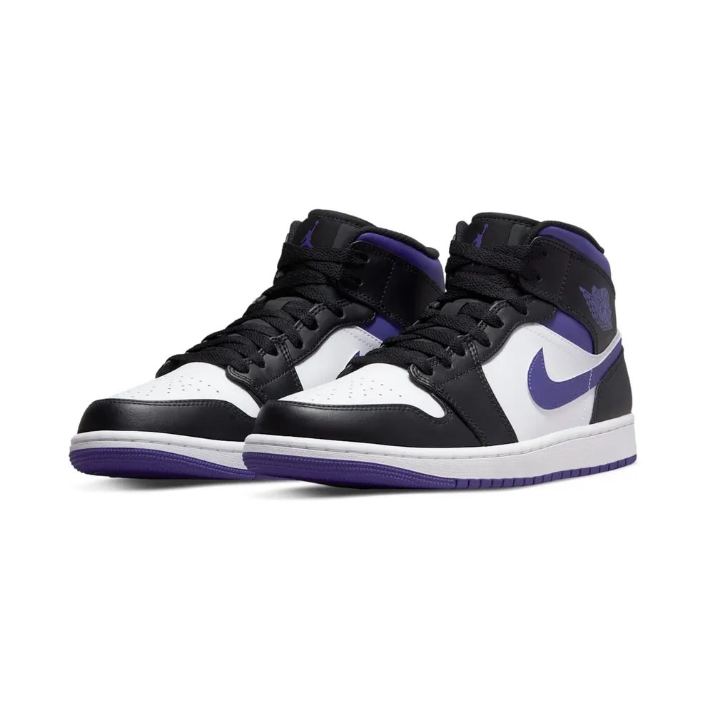 Jordan 1 Mid White Black Purple (554724-095)