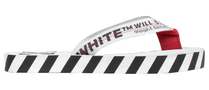 Off-White Diagonal Stripes Flip Flops White AW20