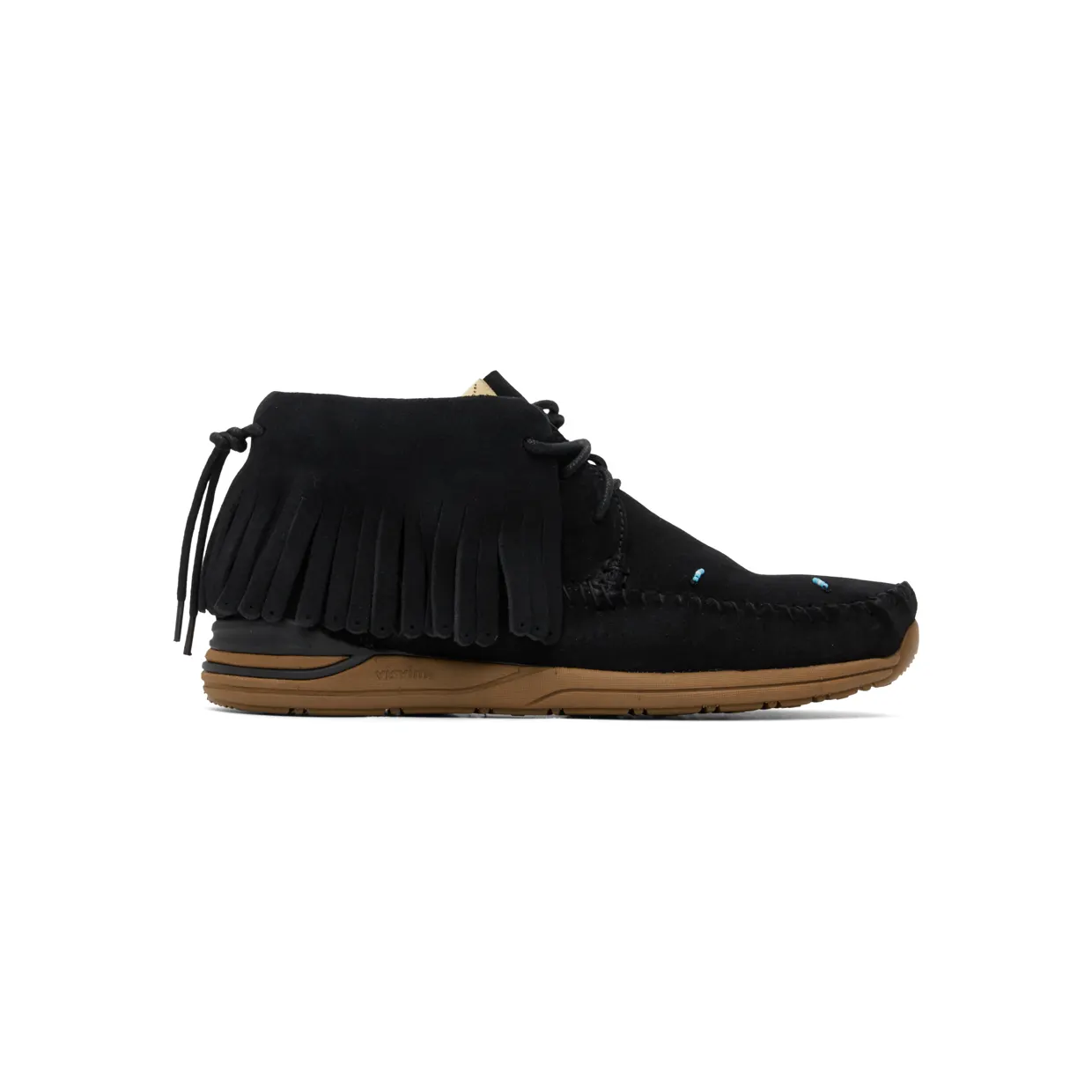 Visvim Black Suede Fringed Sneakers (122202002001)