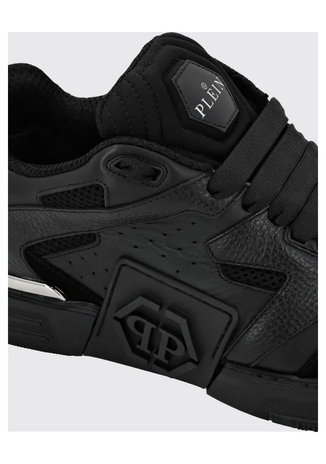 Philipp plein Phantom Street Leather and Suede Sneakers with Rubber Logo Black (AACSUSC0511PLE010N02) (2)