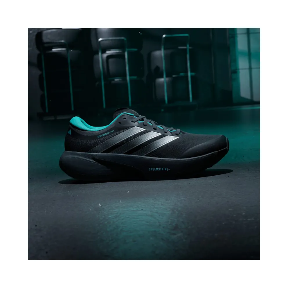 Adidas SUPERNOVA RISE 3 MERCEDES AMG PETRONAS F1 TEAM Shoes Core Black / Silver Metallic / Semi Mint Rush (KJ3671)
