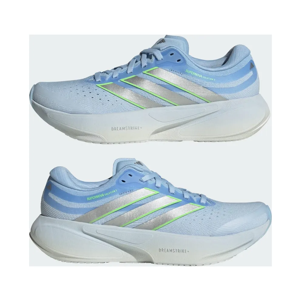 Adidas SUPERNOVA SOLUTION 3 Running Shoes Crystal Sky / Silver Metallic / Lime Burst (JR7395)