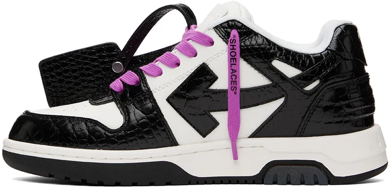 Off-White White & Black Croc ‘Out Of Office’ Sneakers (OWIA259F22LEA0030110)