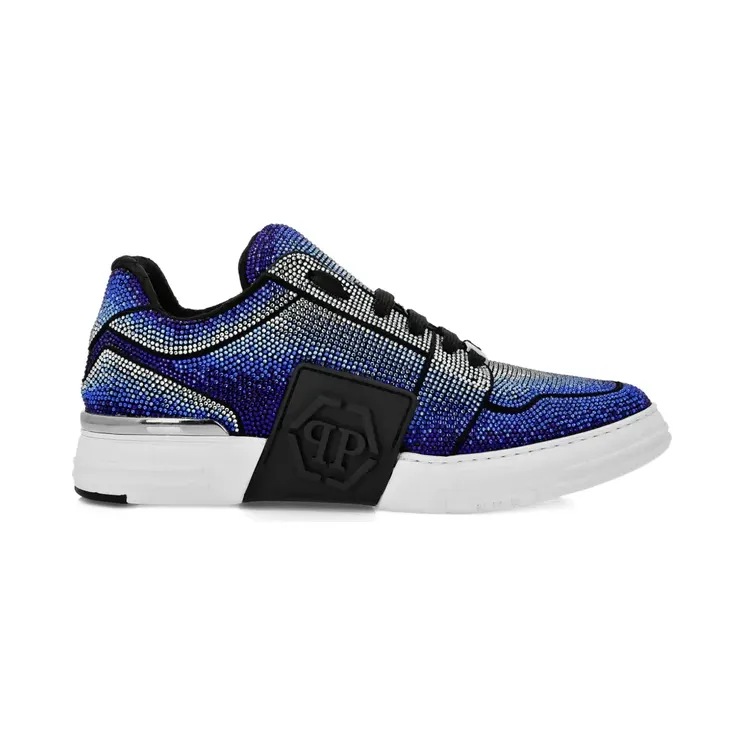 Philipp Plein Hexagon aus Wildleder mit Strass “Blue” (SAESUSC0697PLE009N)