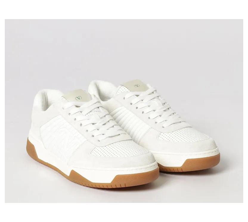 Valentino garavani Sparry Quilted Leather and Suede Sneakers White (YS0M78ZZM0BO)