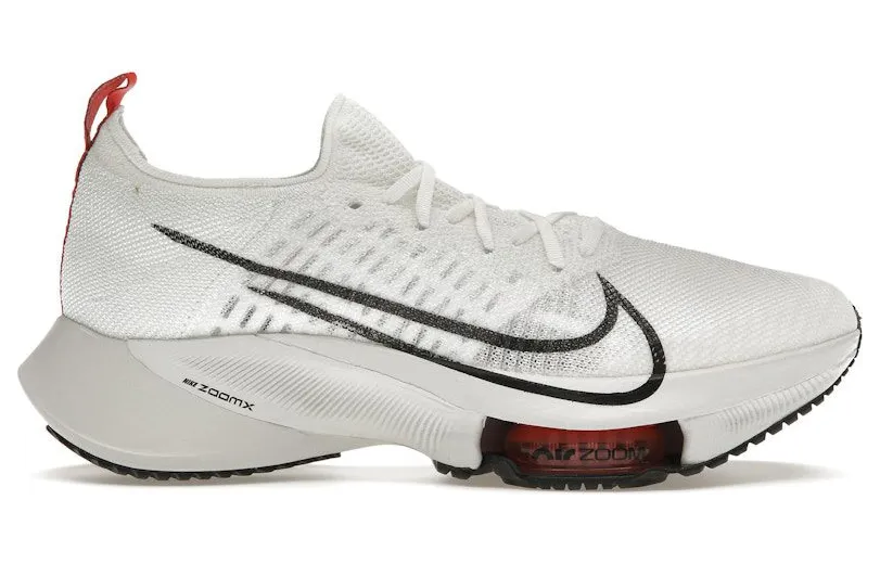 Nike Air Zoom Tempo NEXT% Flyknit White Light Crimson Platinum Tint Black (CI9923-105)