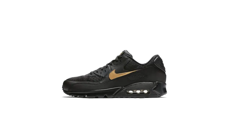 Nike Air Max 90 Essential Black Gold Black/Metallic Gold (AV7894-001)
